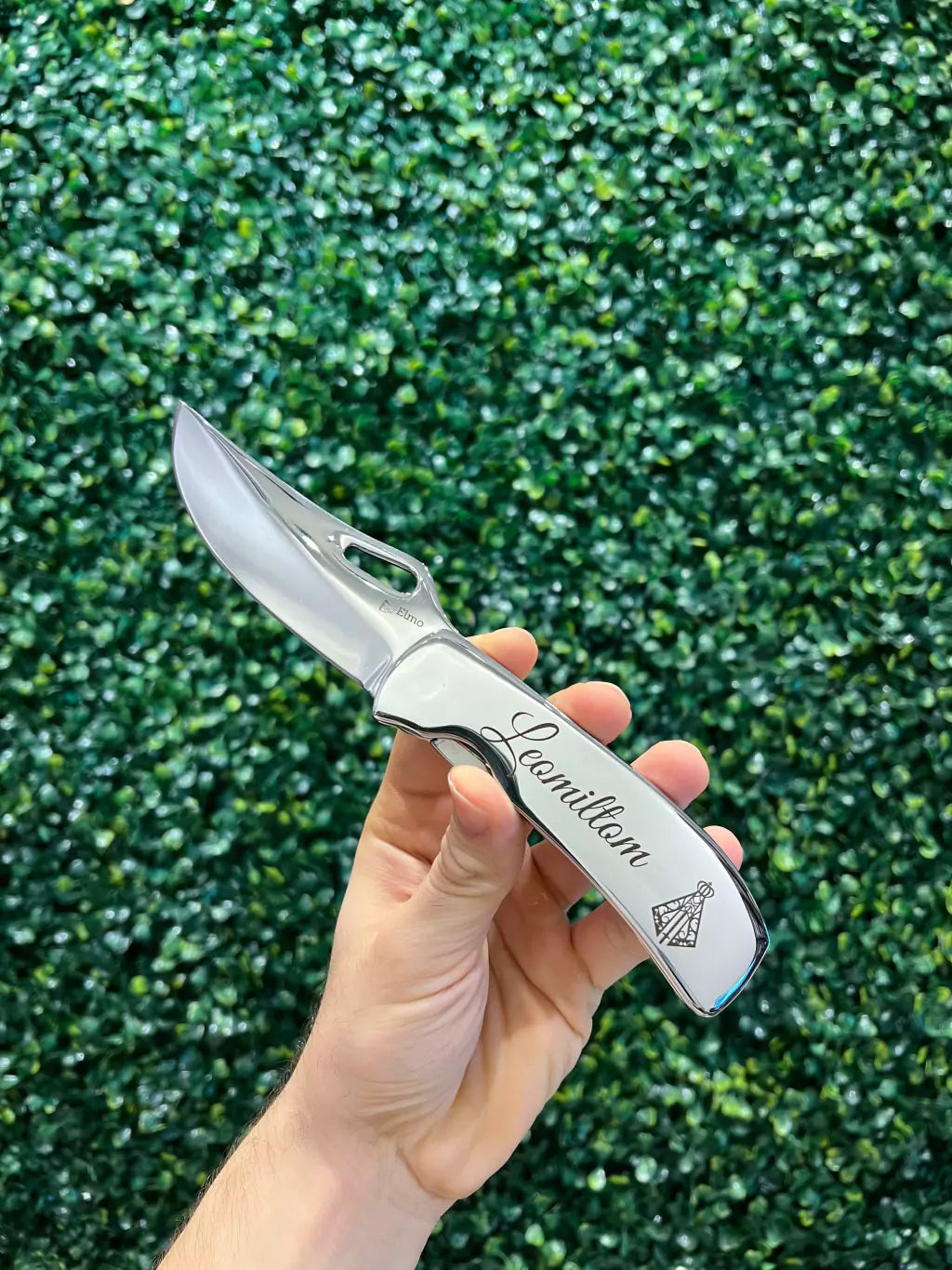 Canivete Elmo em Aço Cirúrgico 420C – Personalização Exclusiva (Nome + Imagem)